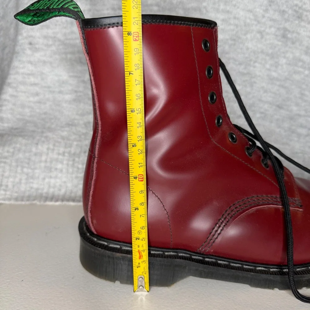 Solovair 8 Eye Men's UK 10 Derby Boot Cherry Red Rub-Off Leather Made in England
